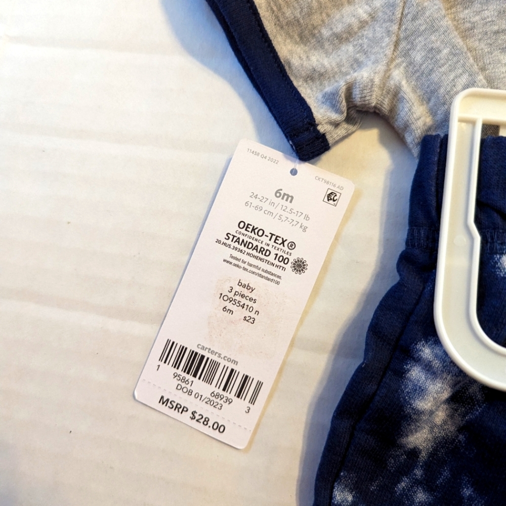 Infant Boys 3 Piece Short Set Brand New With Tags 6 Months - Picture 7 of 7